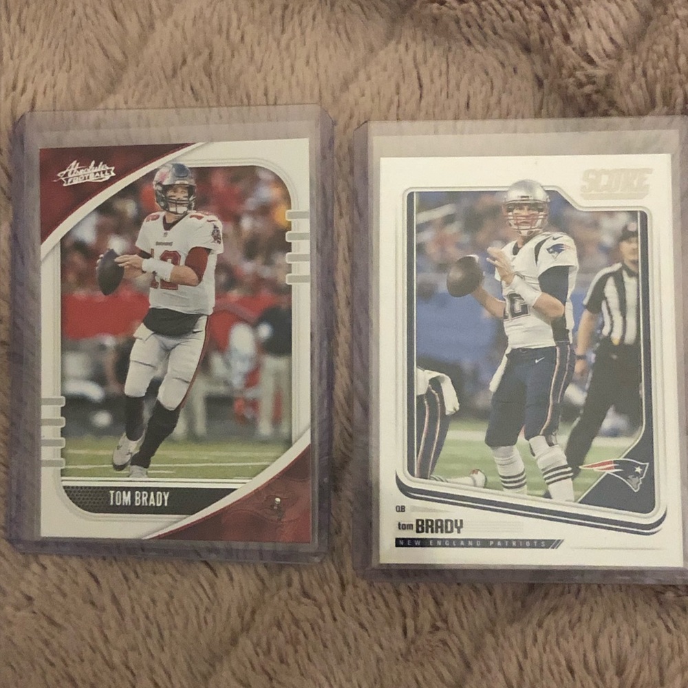 Tom Brady 2 card lot includes Absolute and Score